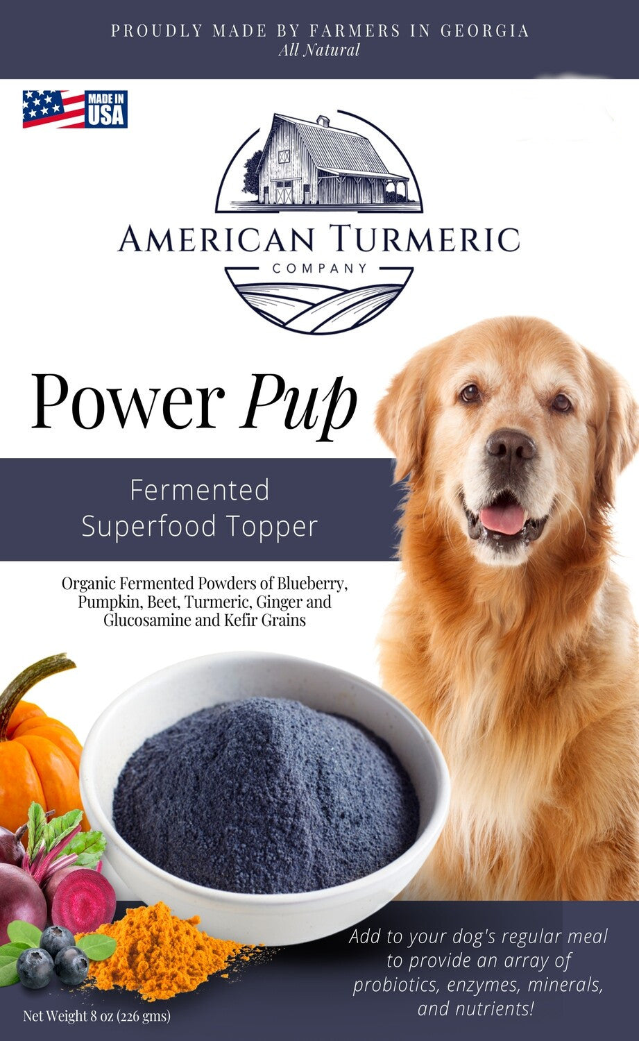 Power Pup Fermented Superfood Turmeric Powder for Pets