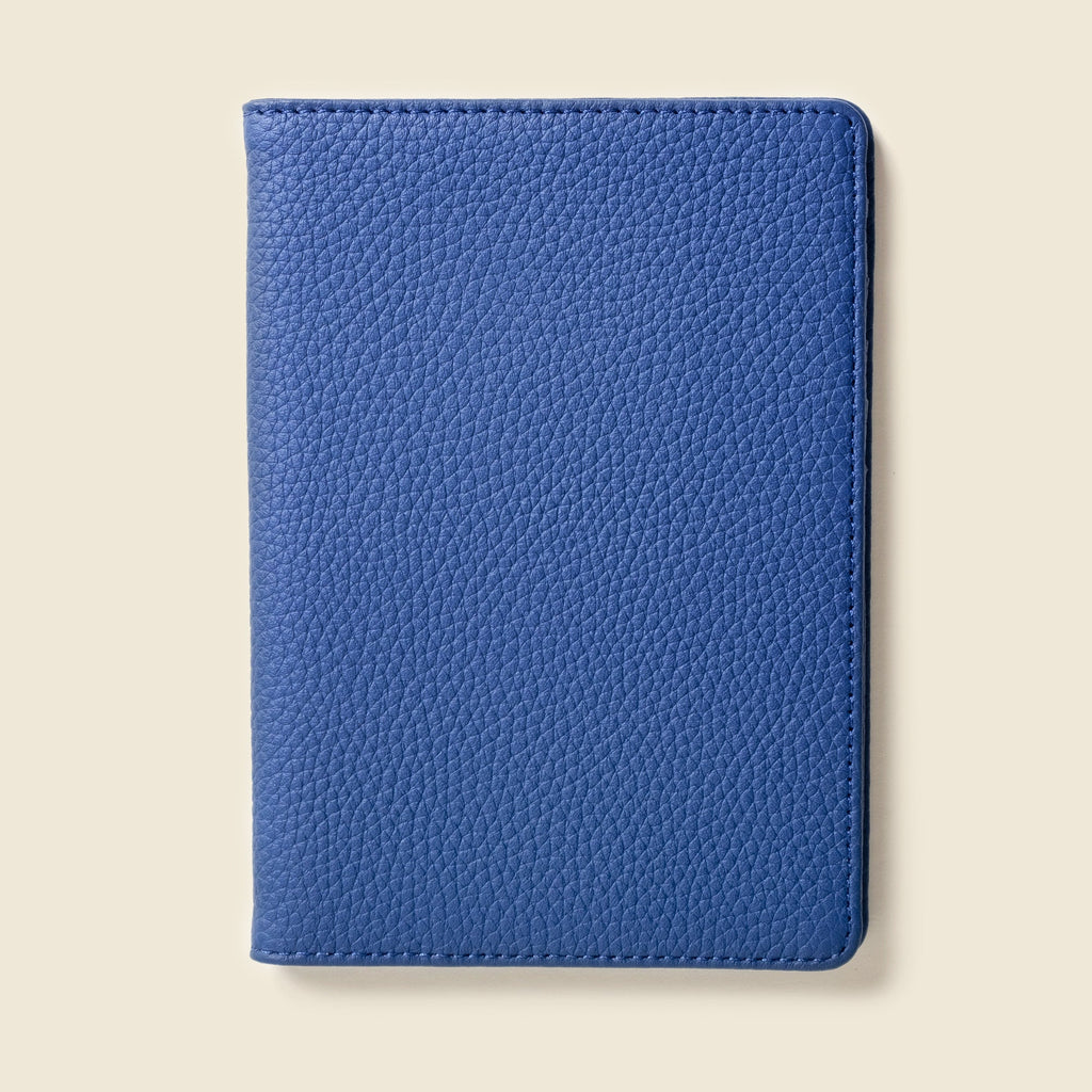 Leather Passport Wallet with RFID Shield- Cobalt